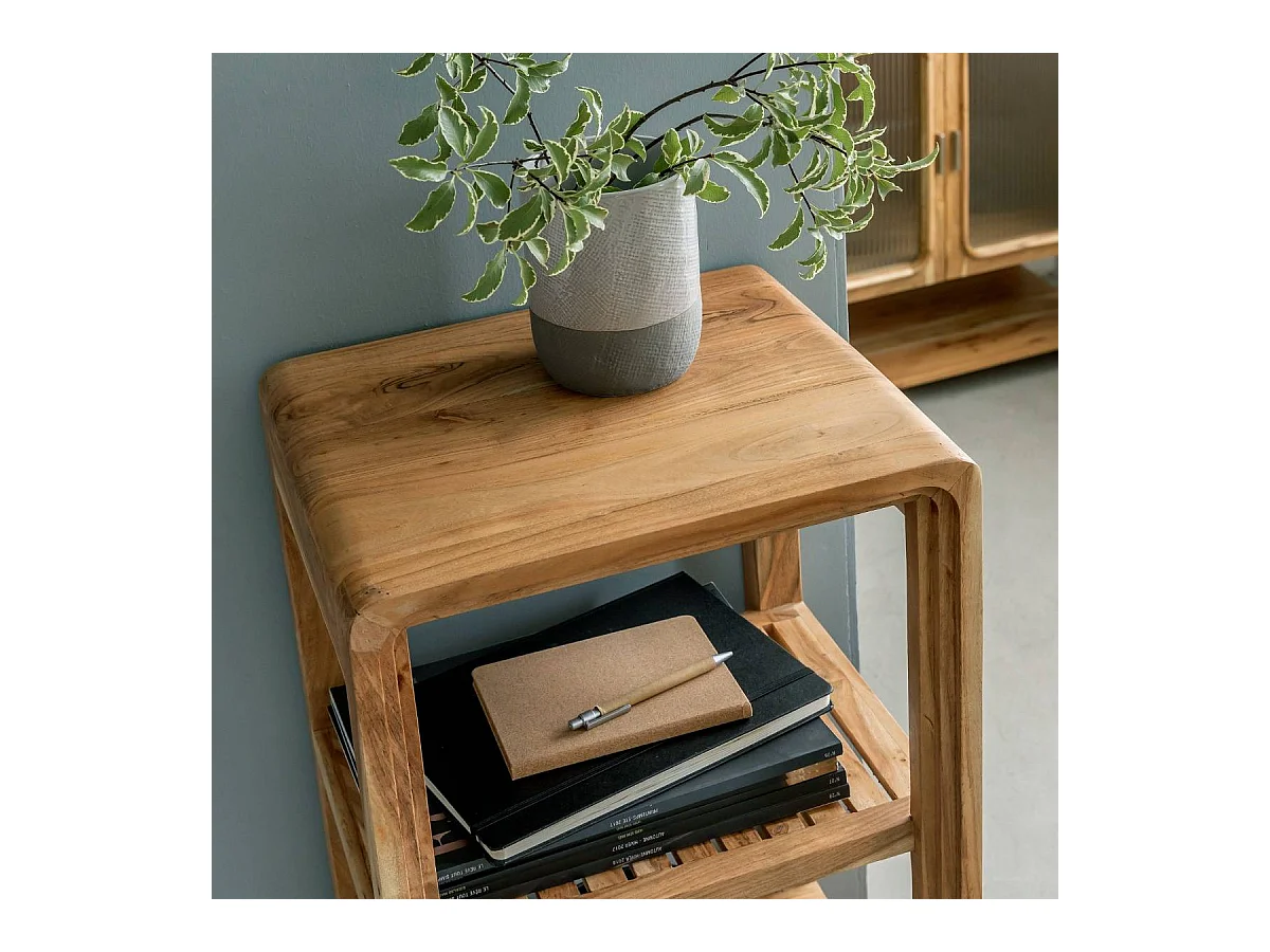 Columna en madera de acacia y metal Emyr