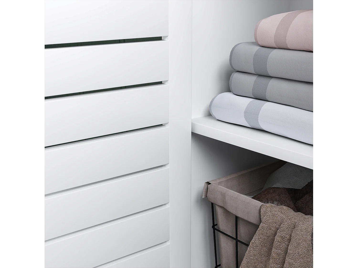 Mobile bagno con armadietto a 3 livelli e 3 ripiani aperti bianco