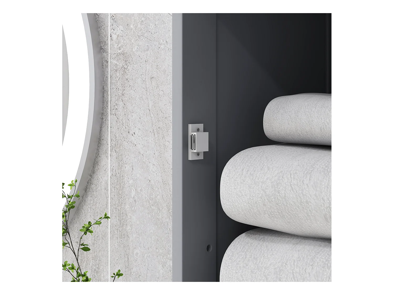 Mobile colonna bagno salvaspazio 40x27x171.5cm in mdf grigio