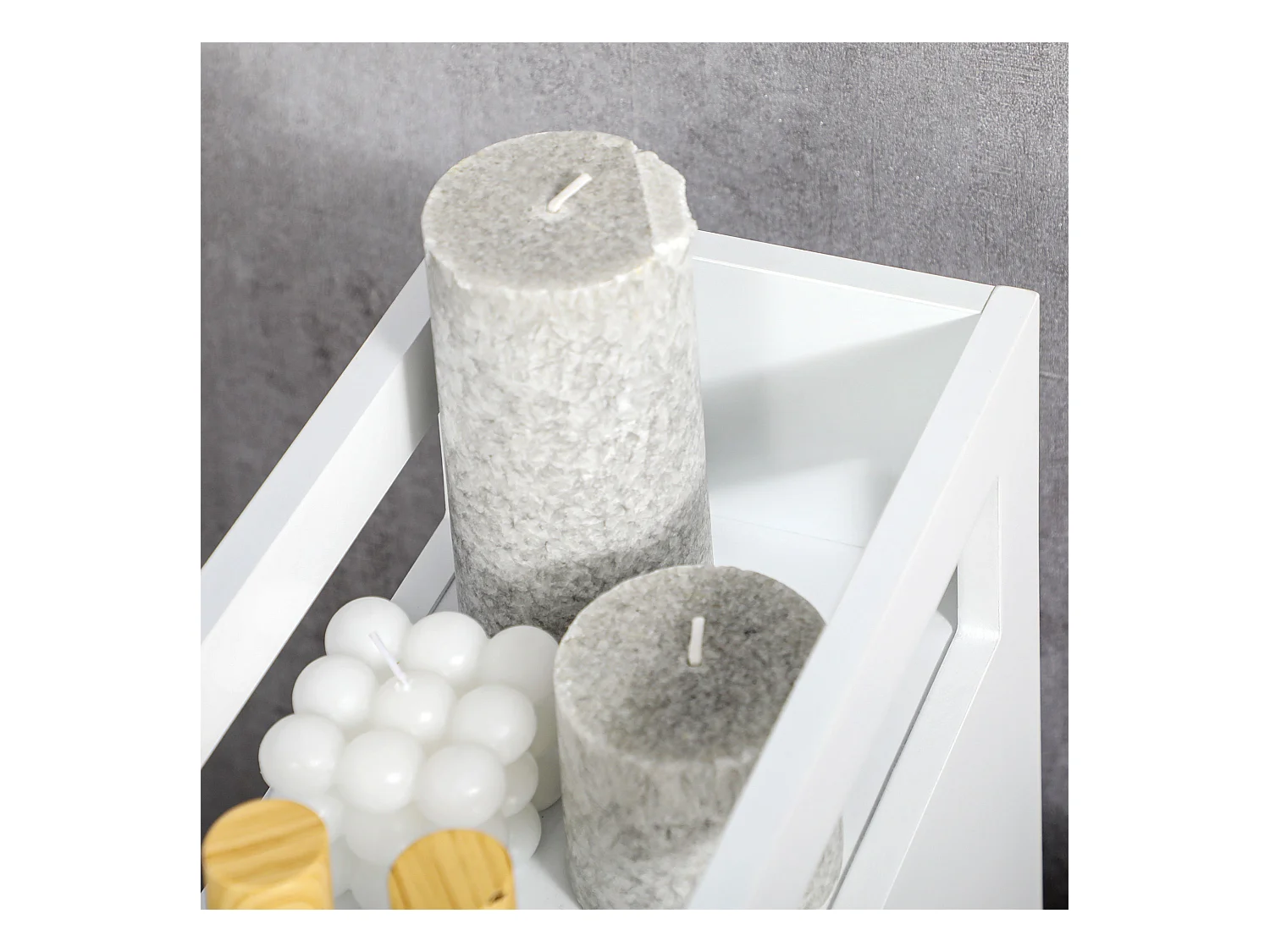 Mobiletto salvaspazio bagno con 4 ruote 16x49.5x66cm bianco