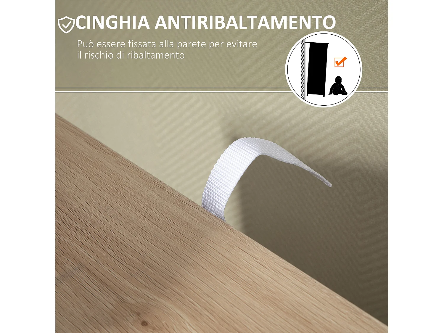 Mobile bagno a 4 cassetti e armadietto 2 livelli in truciolato