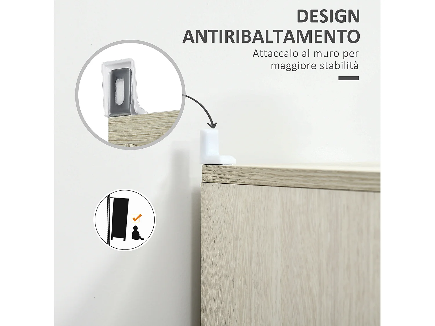 Mobile cucina con 2 armadietti 1 cassetto e ripiano regolabile