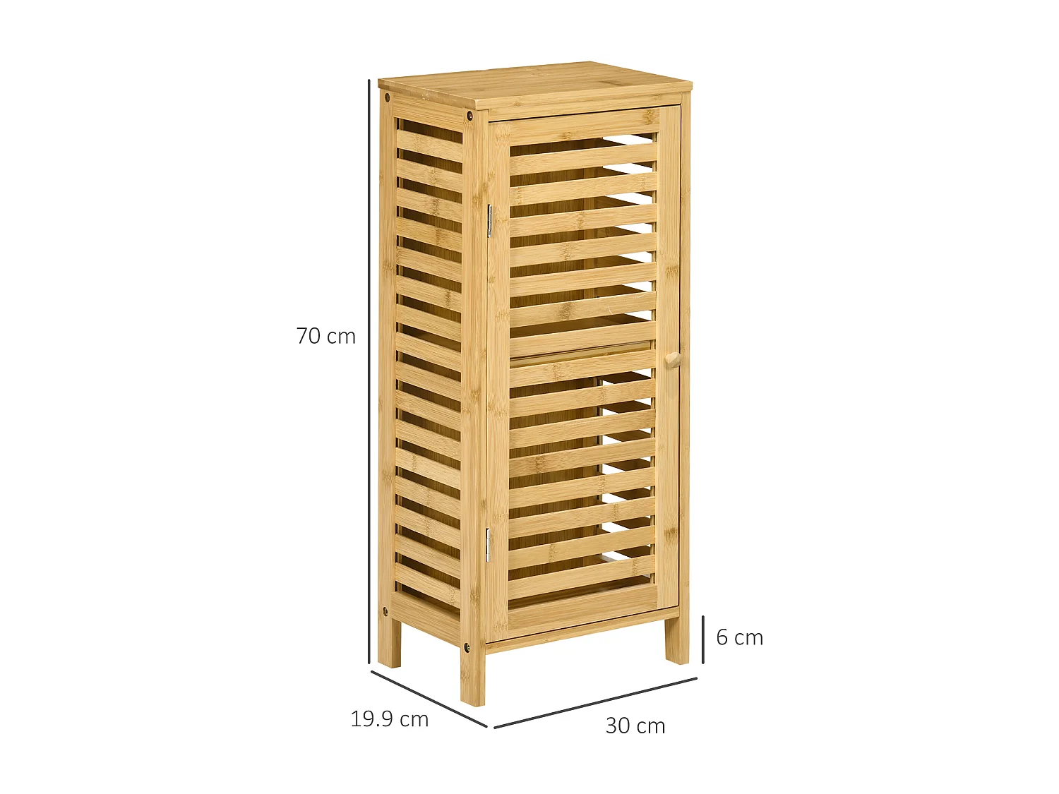 Armadietto bagno in bambù con ripiano interno regolabile