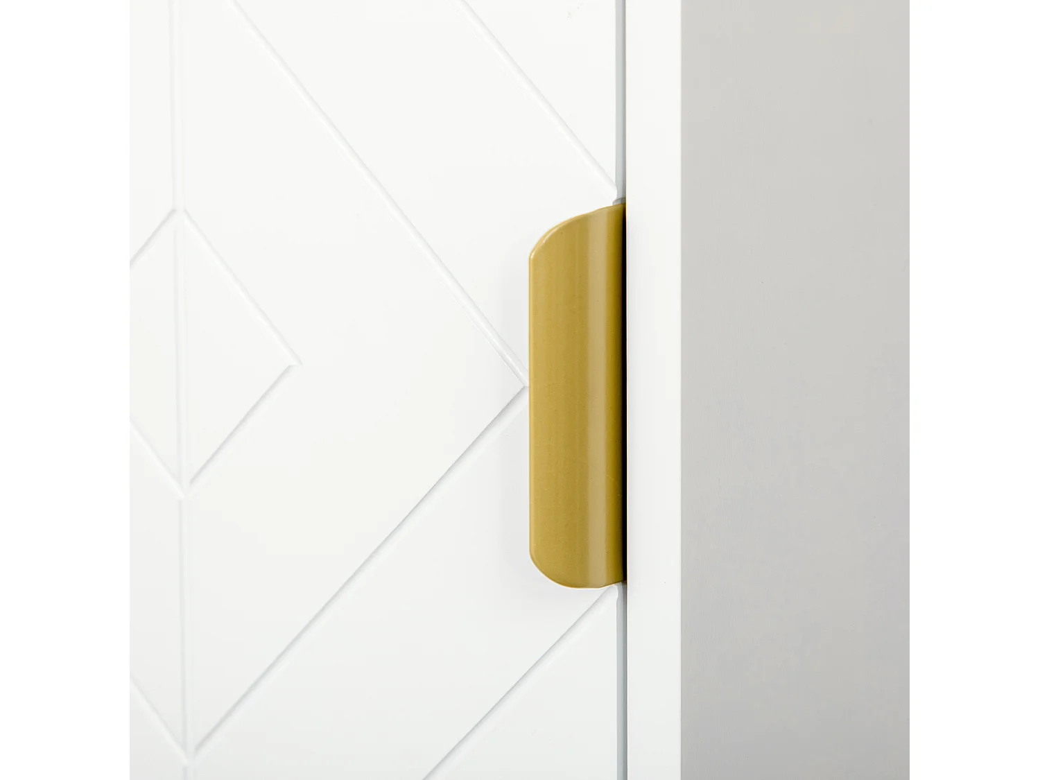 Colonna bagno con 2 armadietti in mdf e acciaio bianco e oro