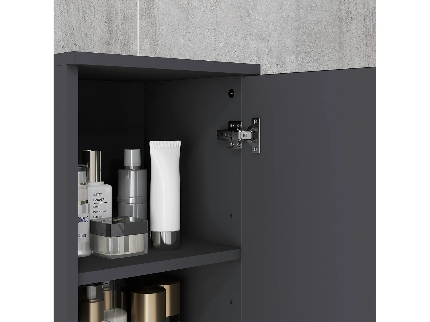 kleankin Colonna Bagno con 2 Ripiani Aperti e 2 Armadietti a 2 Livelli