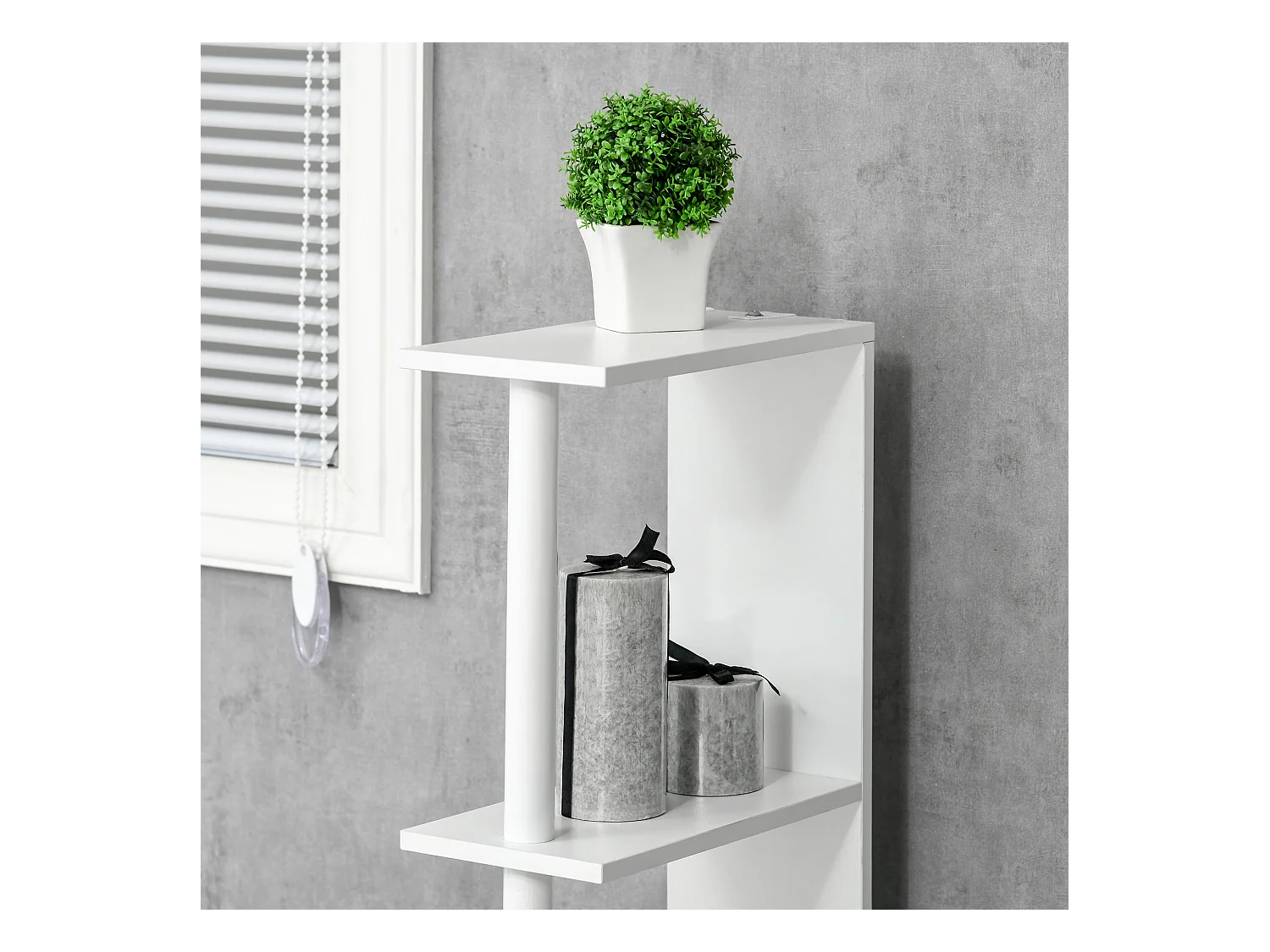 Mobile bagno 2 armadietti 2 ripiani 15.2x29.8x118 cm bianco