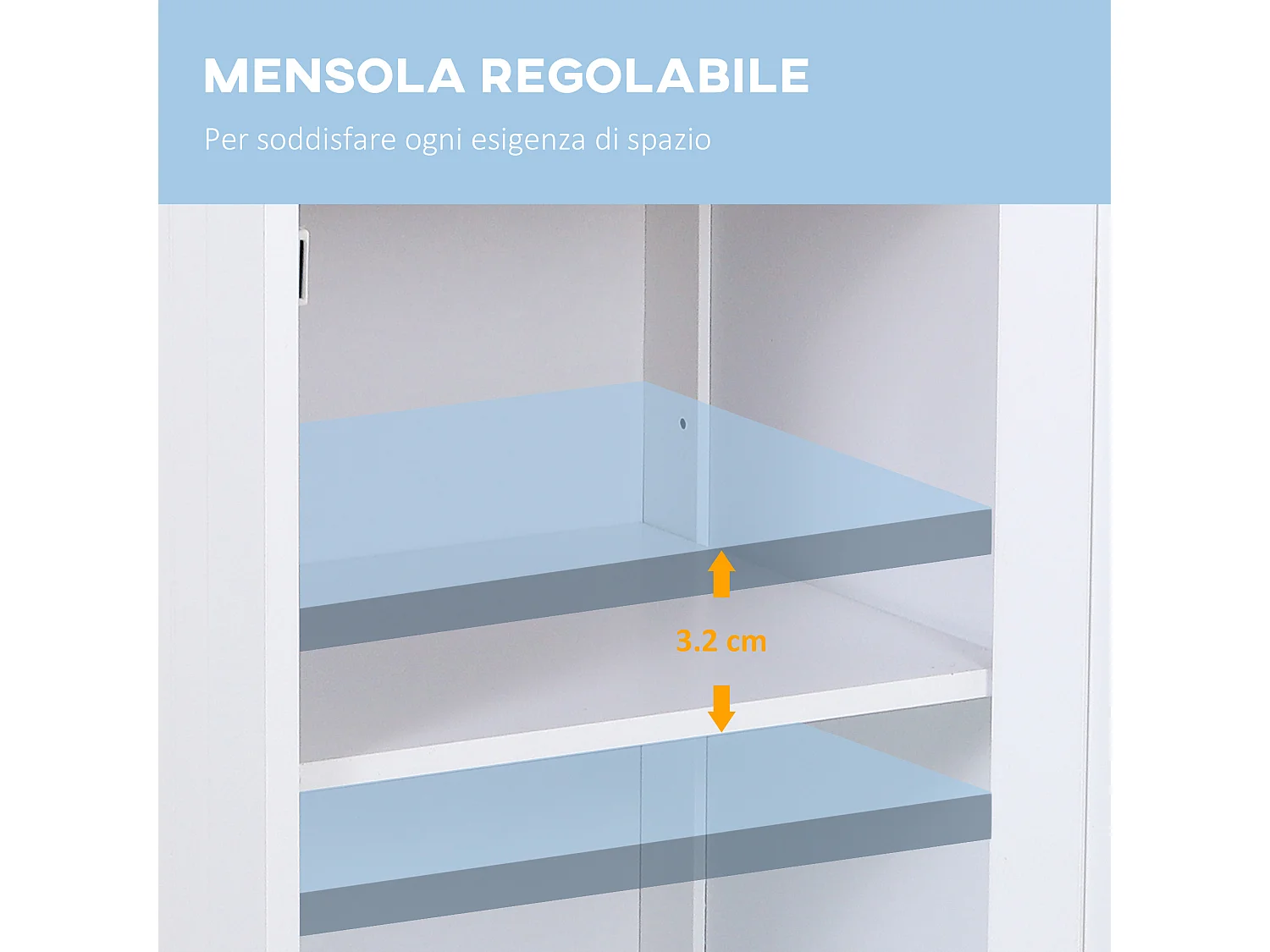 Mobiletto armadietto anti-ribaltamento da bagno in mdf bianco