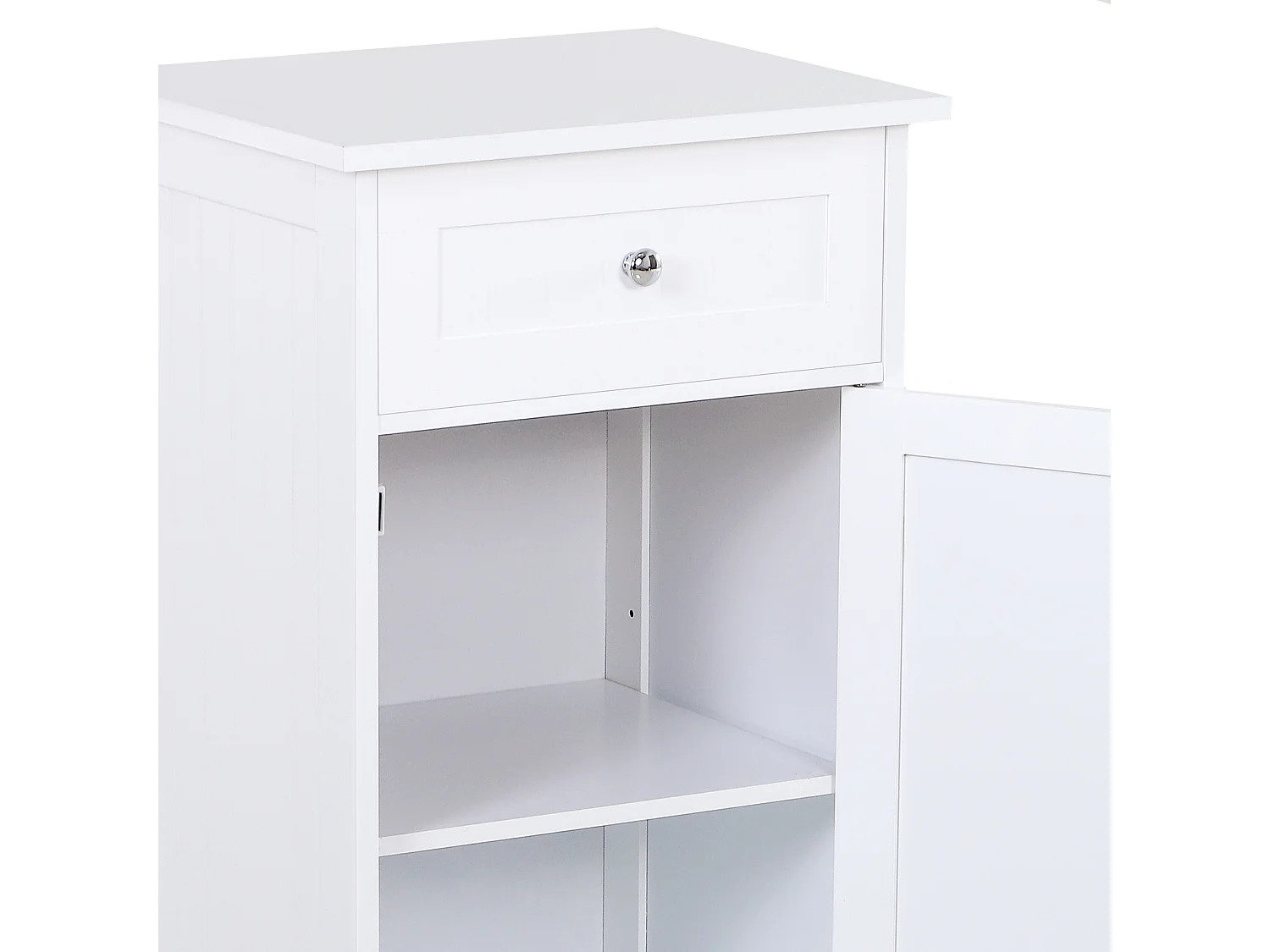 Mobiletto armadietto anti-ribaltamento da bagno in mdf bianco