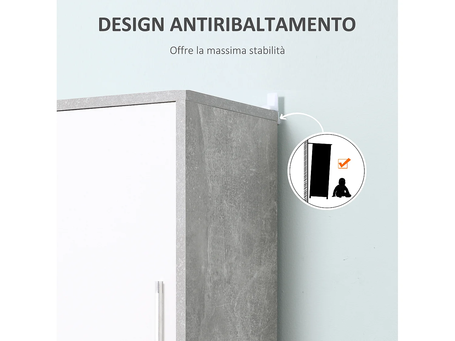 Colonna bagno 2 armadietti 2 vani aperti in legno 30x30x180cm