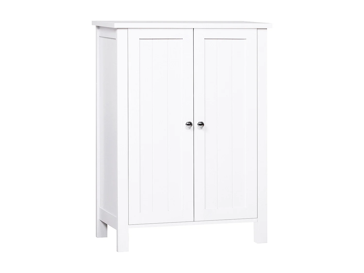 Mobiletto armadietto 2 ripiani 2 ante da bagno in mdf bianco