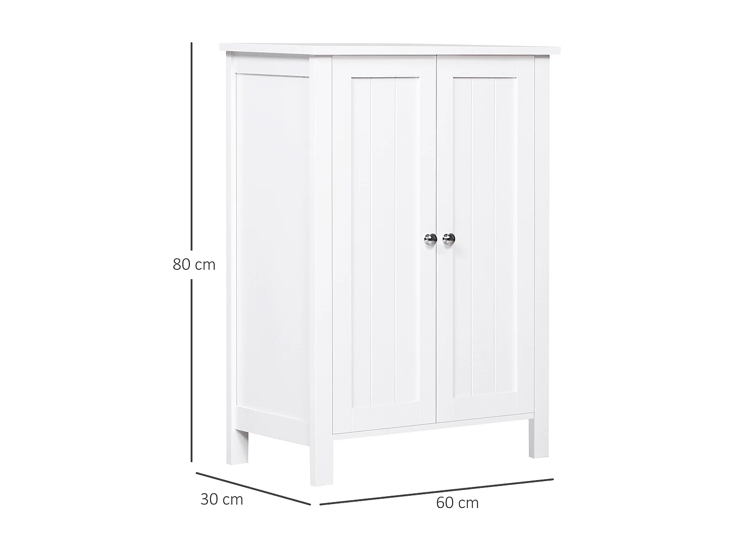 Mobiletto armadietto 2 ripiani 2 ante da bagno in mdf bianco