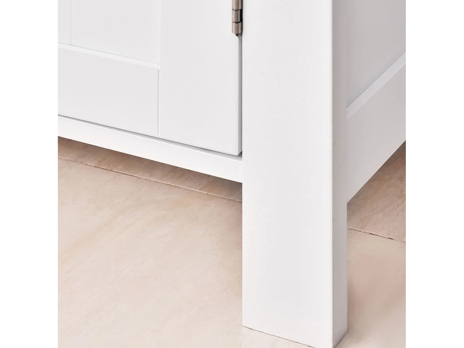 Mobiletto armadietto 2 ripiani 2 ante da bagno in mdf bianco