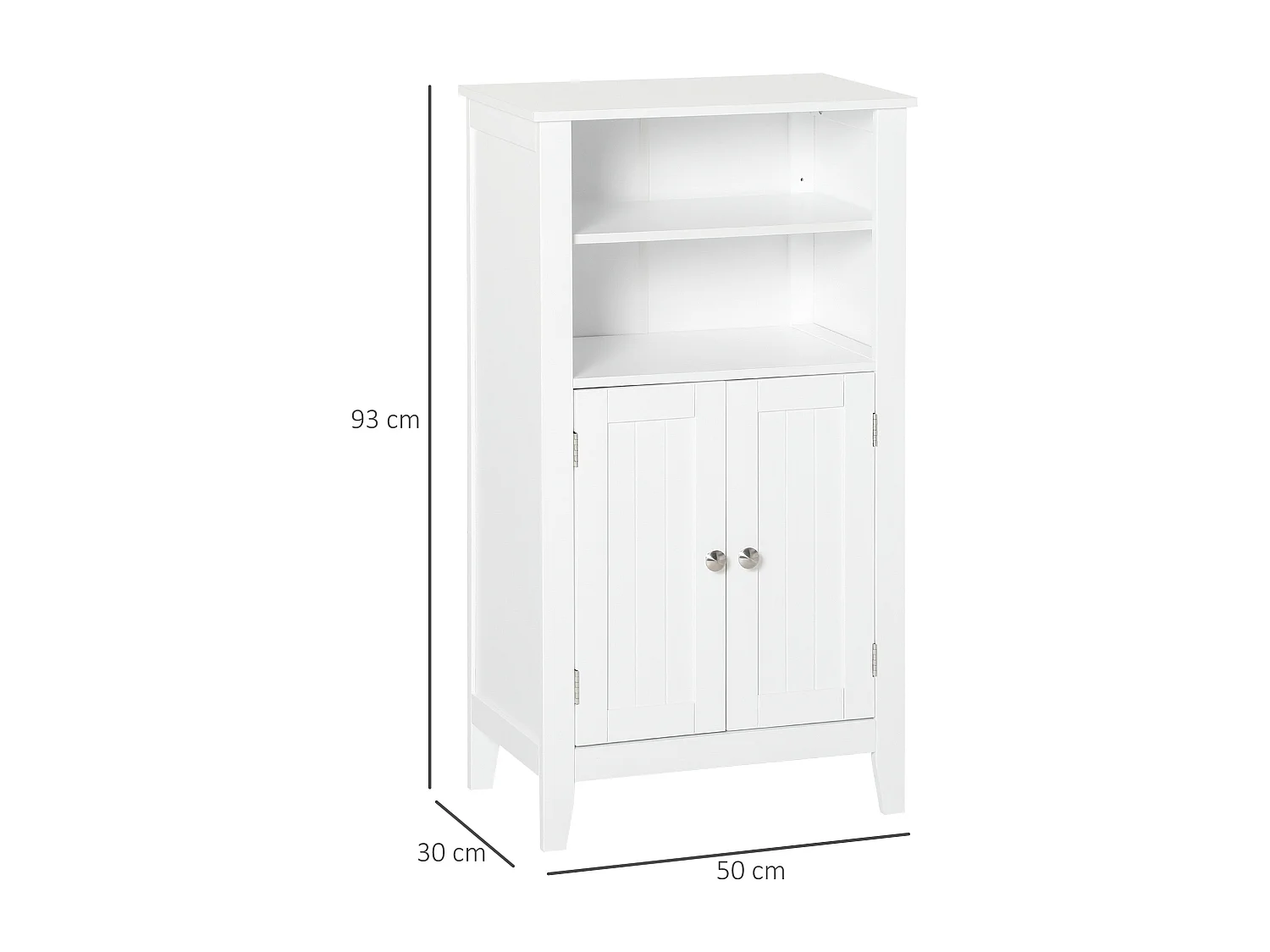 Mobile bagno con mensole regolabili e armadietto 2 ante legno