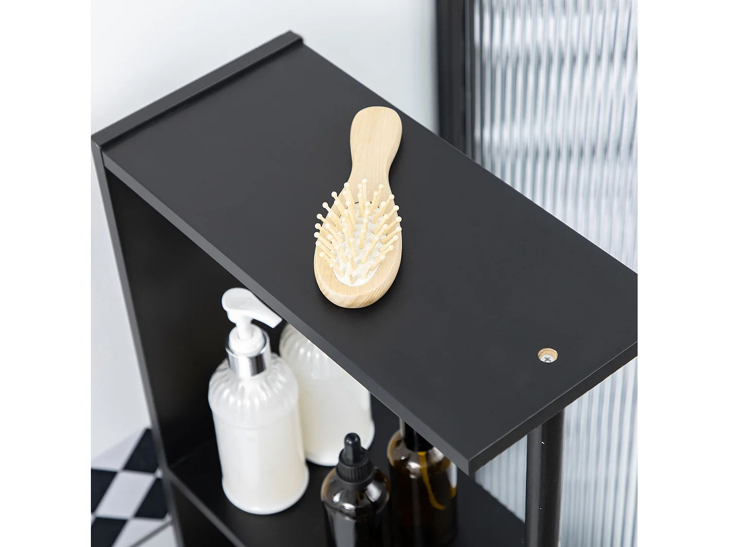 Colonna bagno salvaspazio con ripiani armadietto e cassetti