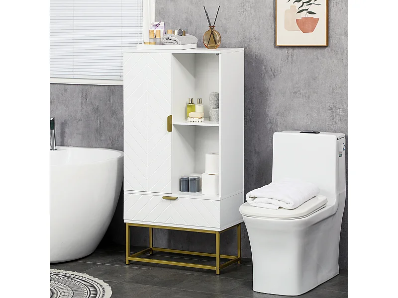 Mobile bagno moderno con armadietto cassetto e ripiani