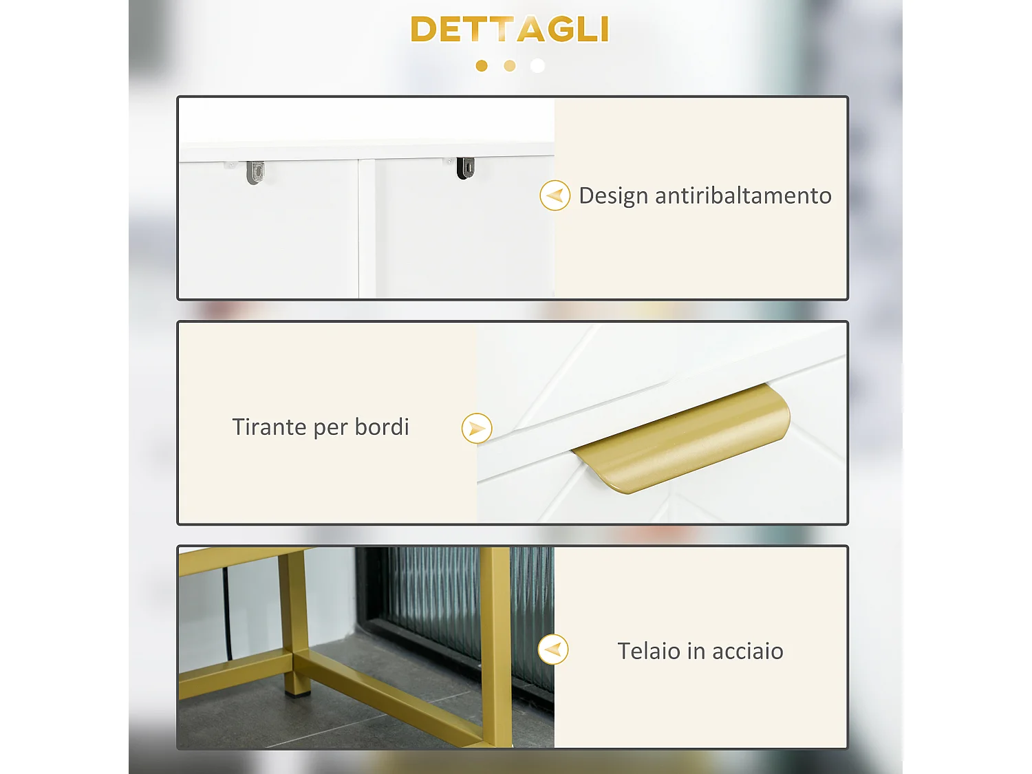 Mobile bagno moderno con armadietto cassetto e ripiani