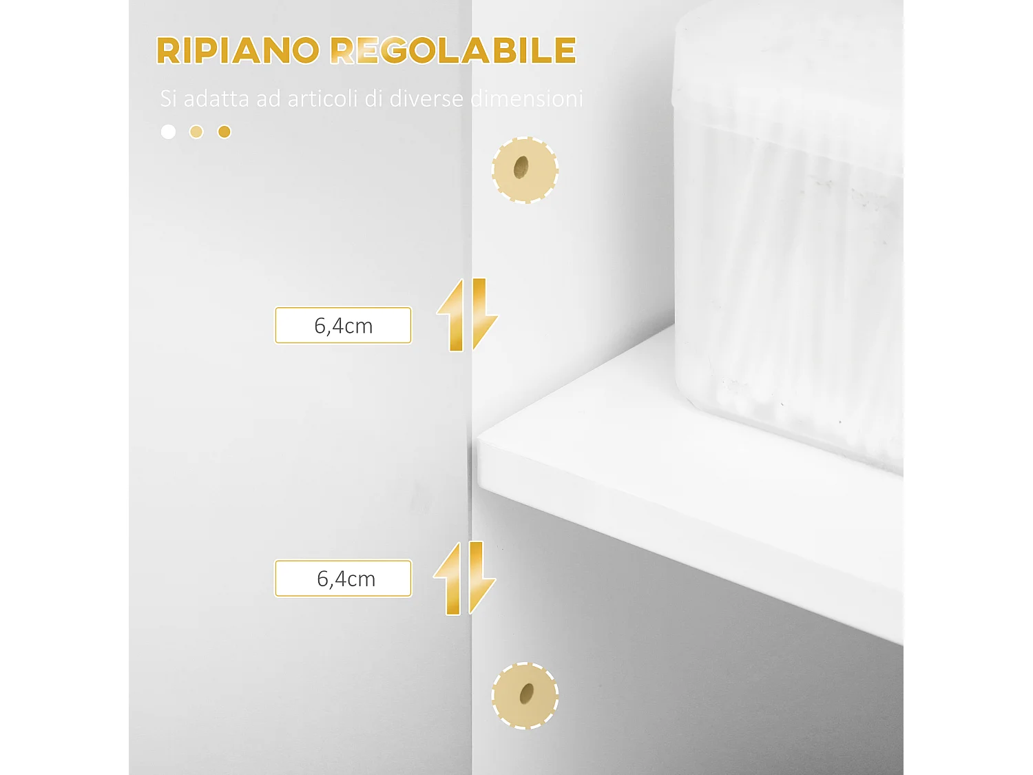 Mobile bagno moderno con armadietto cassetto e ripiani