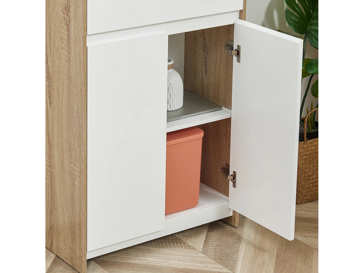 Mobile bagno multiuso mobiletto salvaspazio in legno