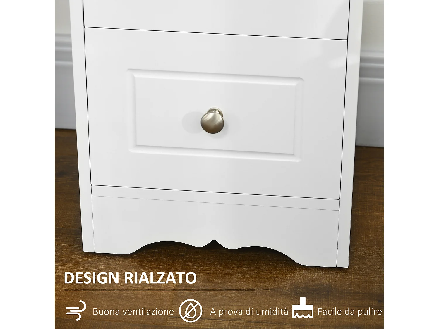 Armadietto da terra in legno per bagno camera da letto o salotto