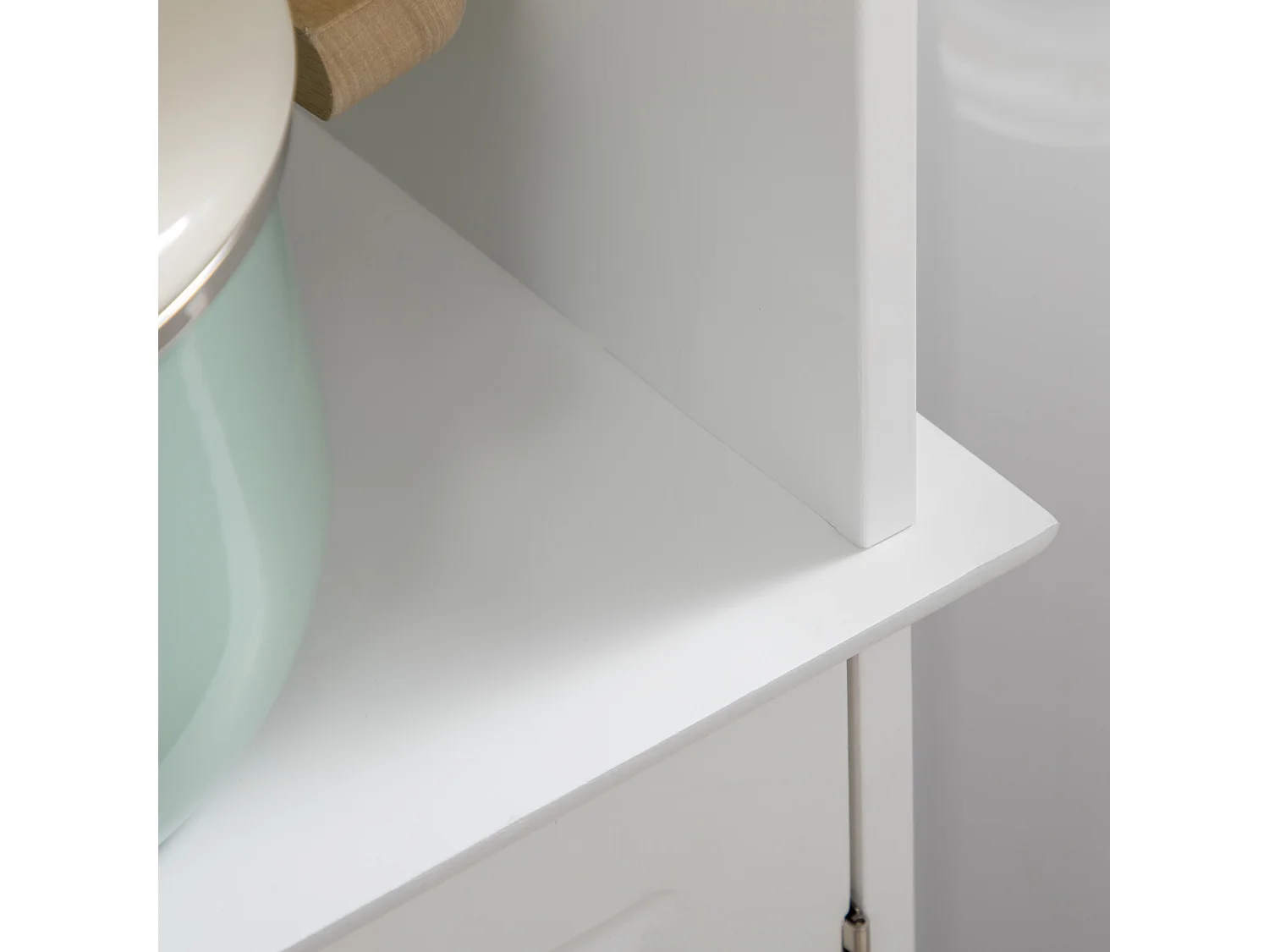 Mobiletto bagno con 3 ripiani regolabili su 3 livelli in mdf bianco