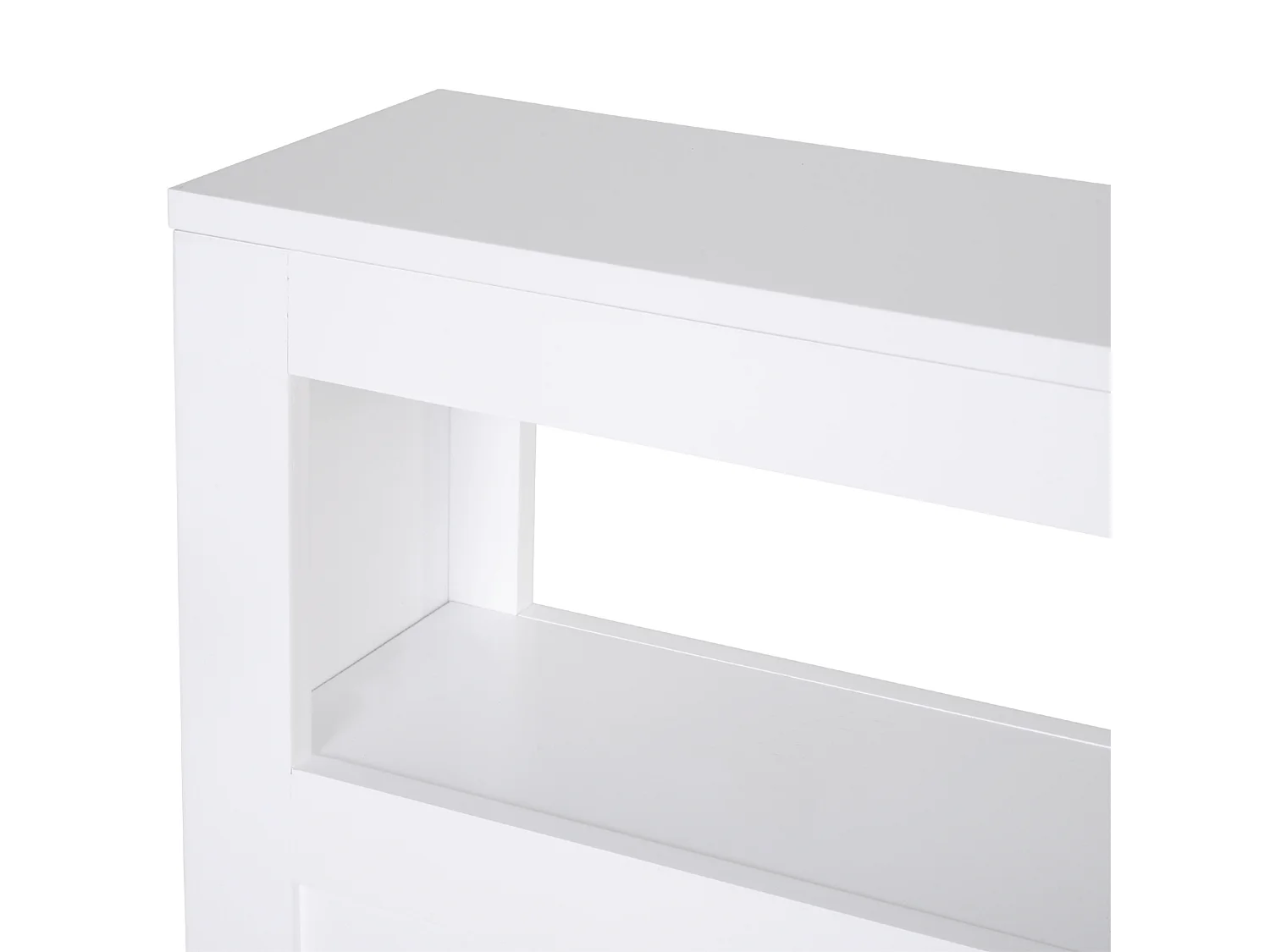 Mobiletto da bagno 2 cassetti salvaspazio con 4 ruote legno bianco