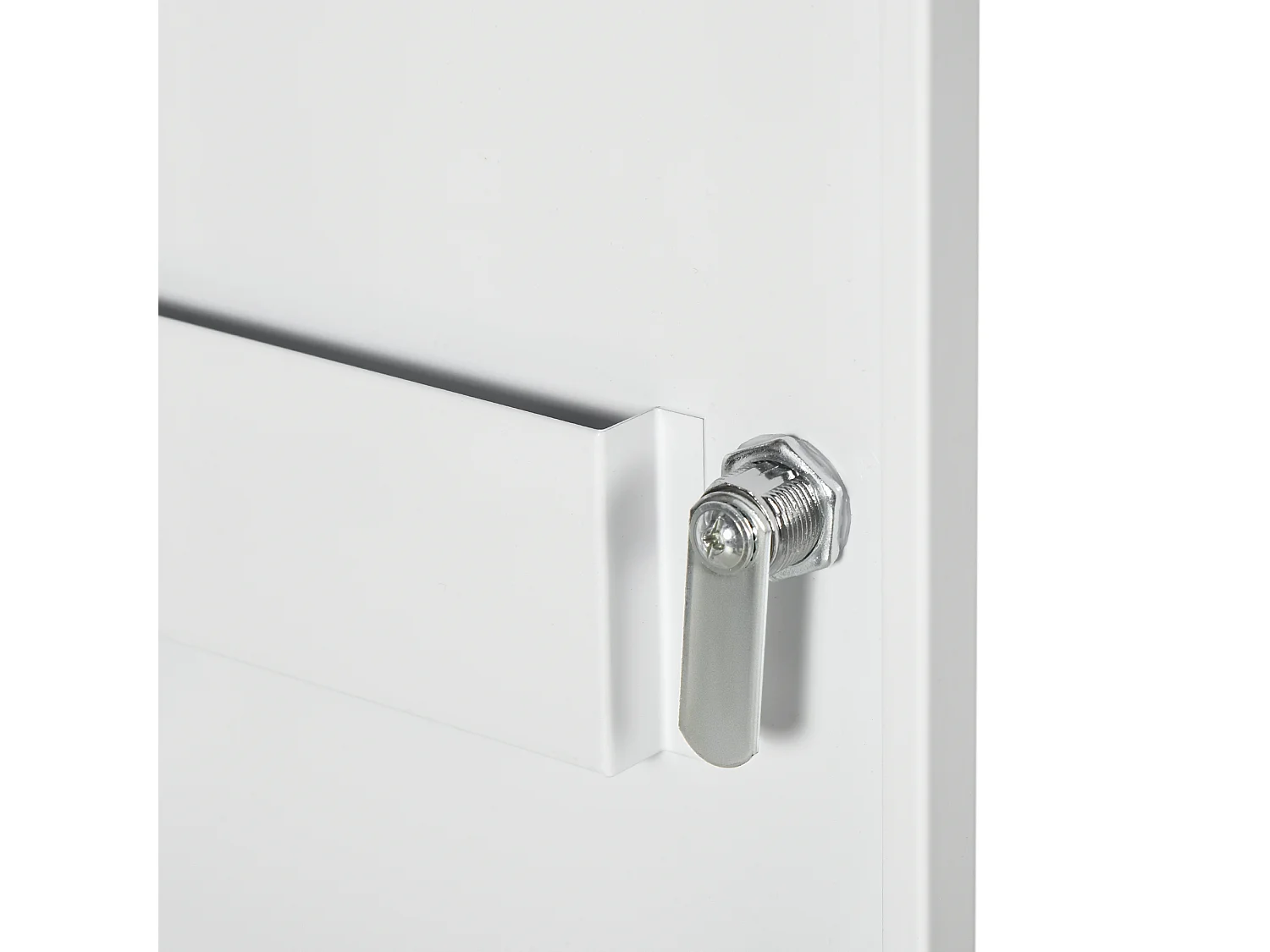 Armadietto medicinali con 2 ripiani e 2 chiavi in acciaio bianco