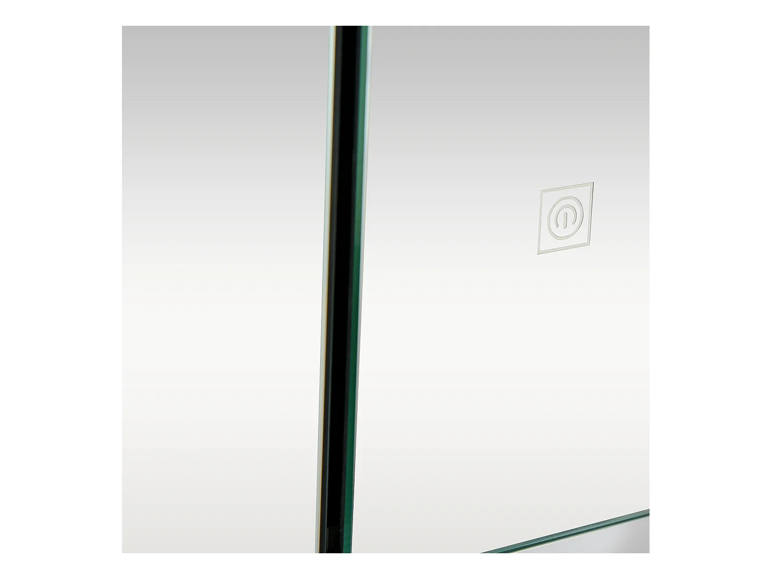 Specchio da bagno con 3 armadietti 3 ripiani e luce led nero