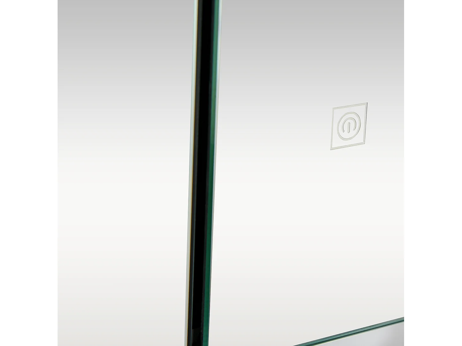 Specchio da bagno con 3 armadietti 3 ripiani e luce led nero