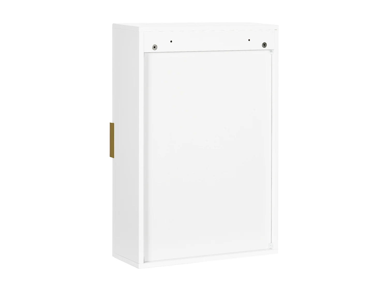 Pensile bagno con anta decorata e ripiani regolabili bianco