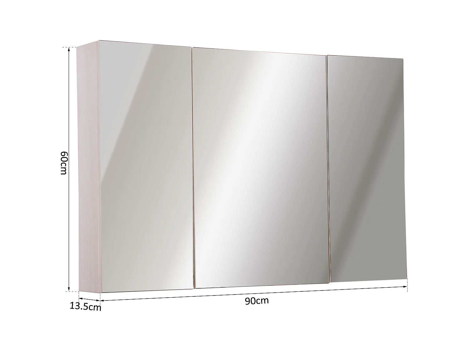 Armadietto pensile da bagno a parete con specchio in legno marrone