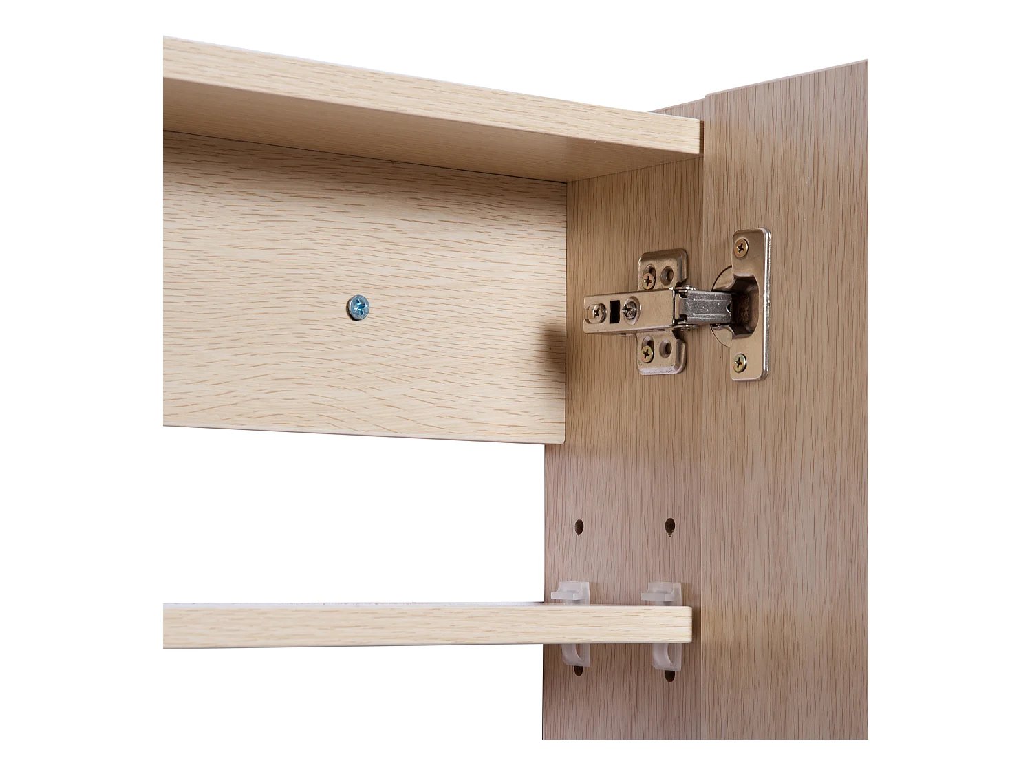 Armadietto pensile da bagno a parete con specchio in legno marrone