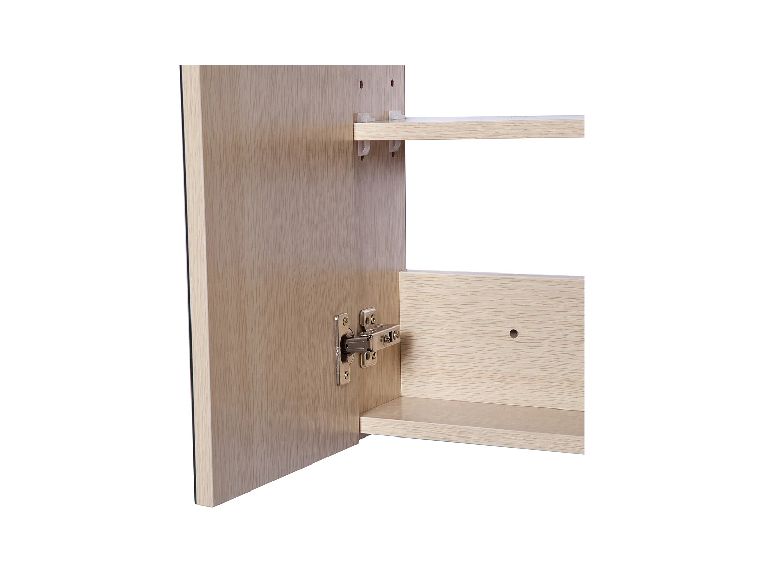 Armadietto pensile da bagno a parete con specchio in legno marrone