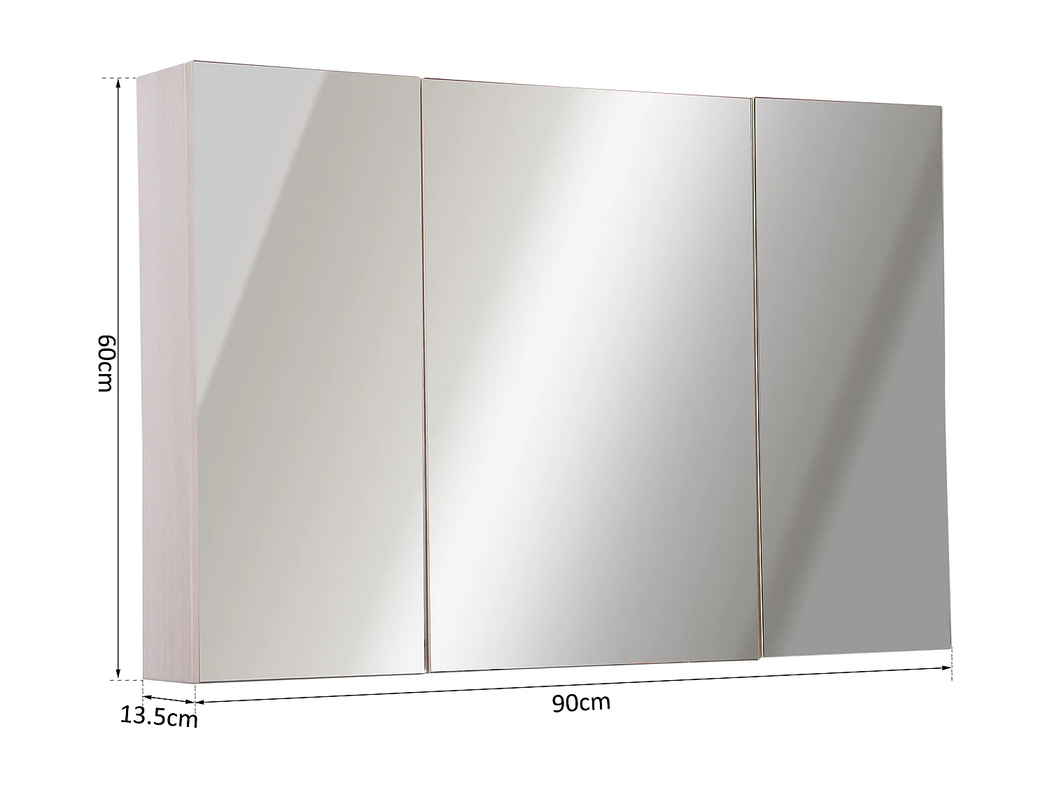 Armadietto pensile da bagno a parete con specchio in legno marrone