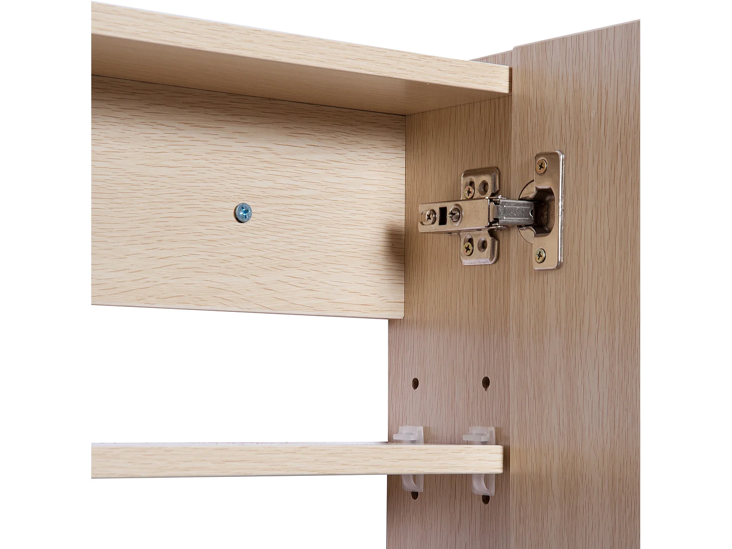 Armadietto pensile da bagno a parete con specchio in legno marrone