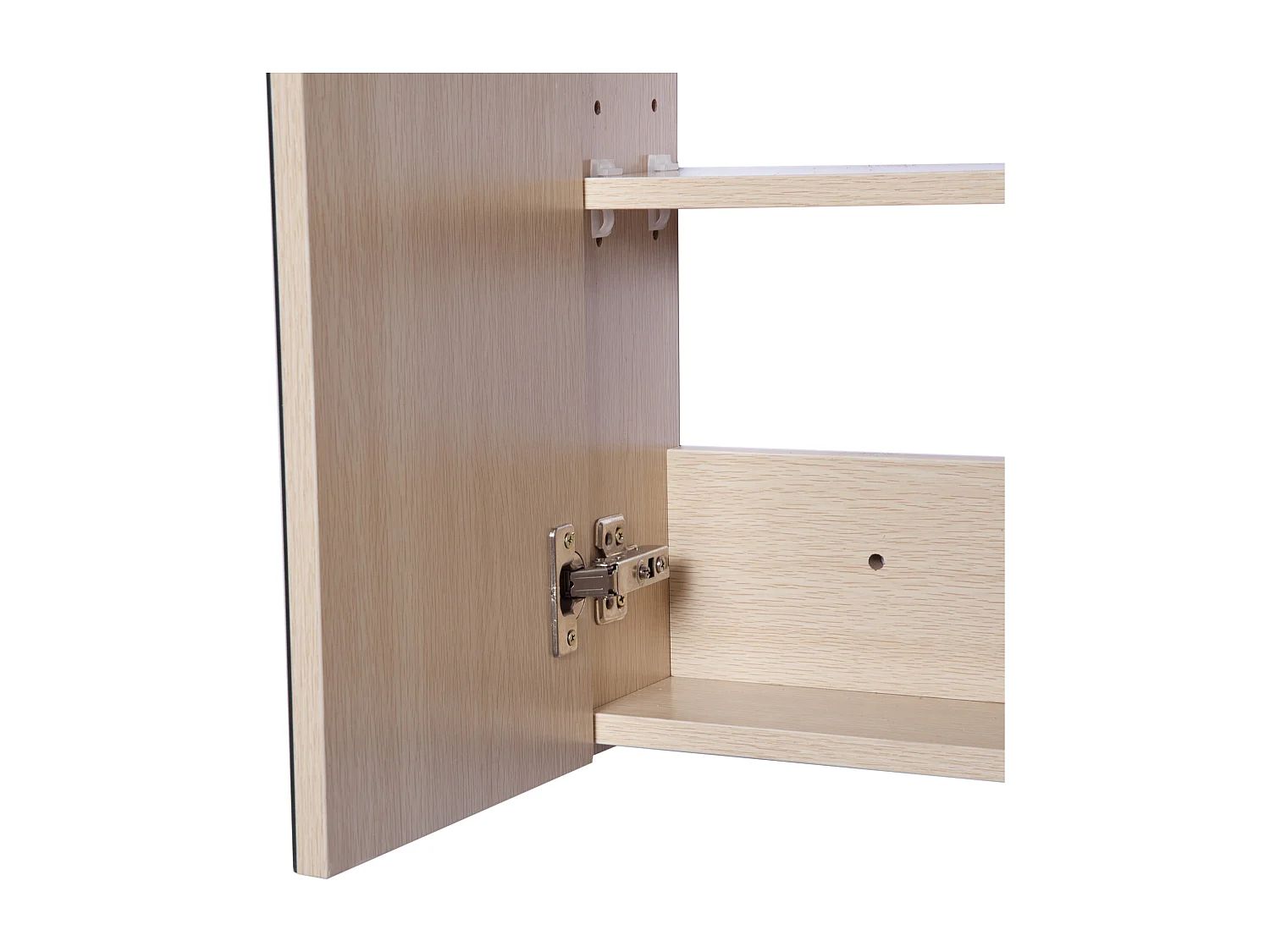 Armadietto pensile da bagno a parete con specchio in legno marrone