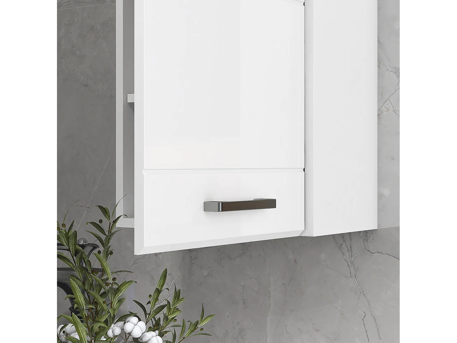 Mobiletto bagno a 3 ripiani con montaggio a parete in mdf