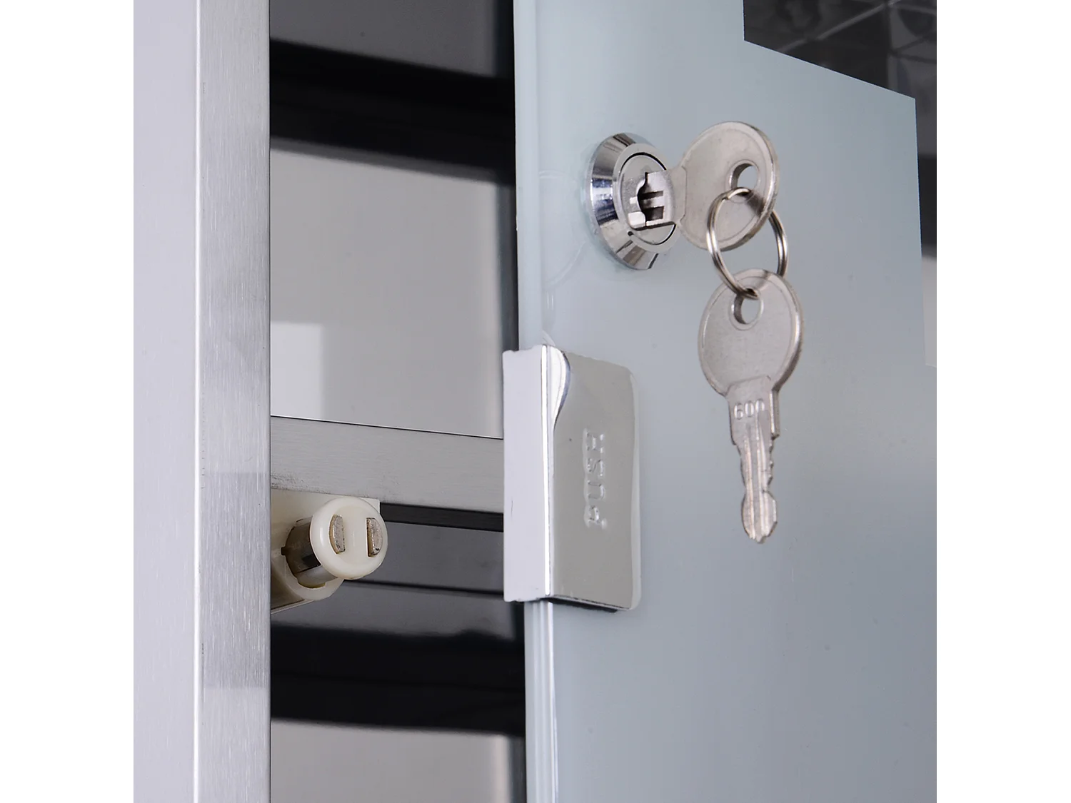 Armadietto per medicinali con 3 ripiani e serratura in acciaio