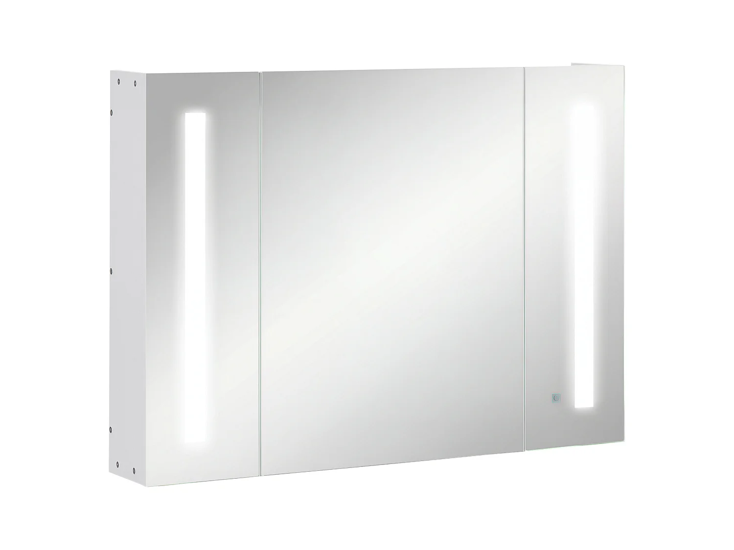 Specchio da bagno con 3 armadietti 3 ripiani e luce led bianco