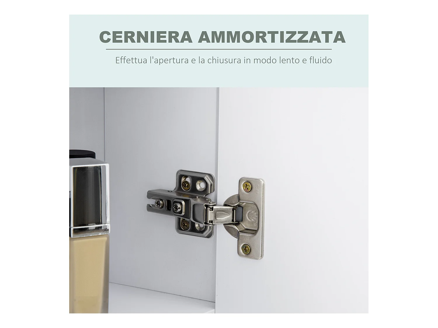 Specchio da bagno con 3 armadietti 3 ripiani e luce led bianco