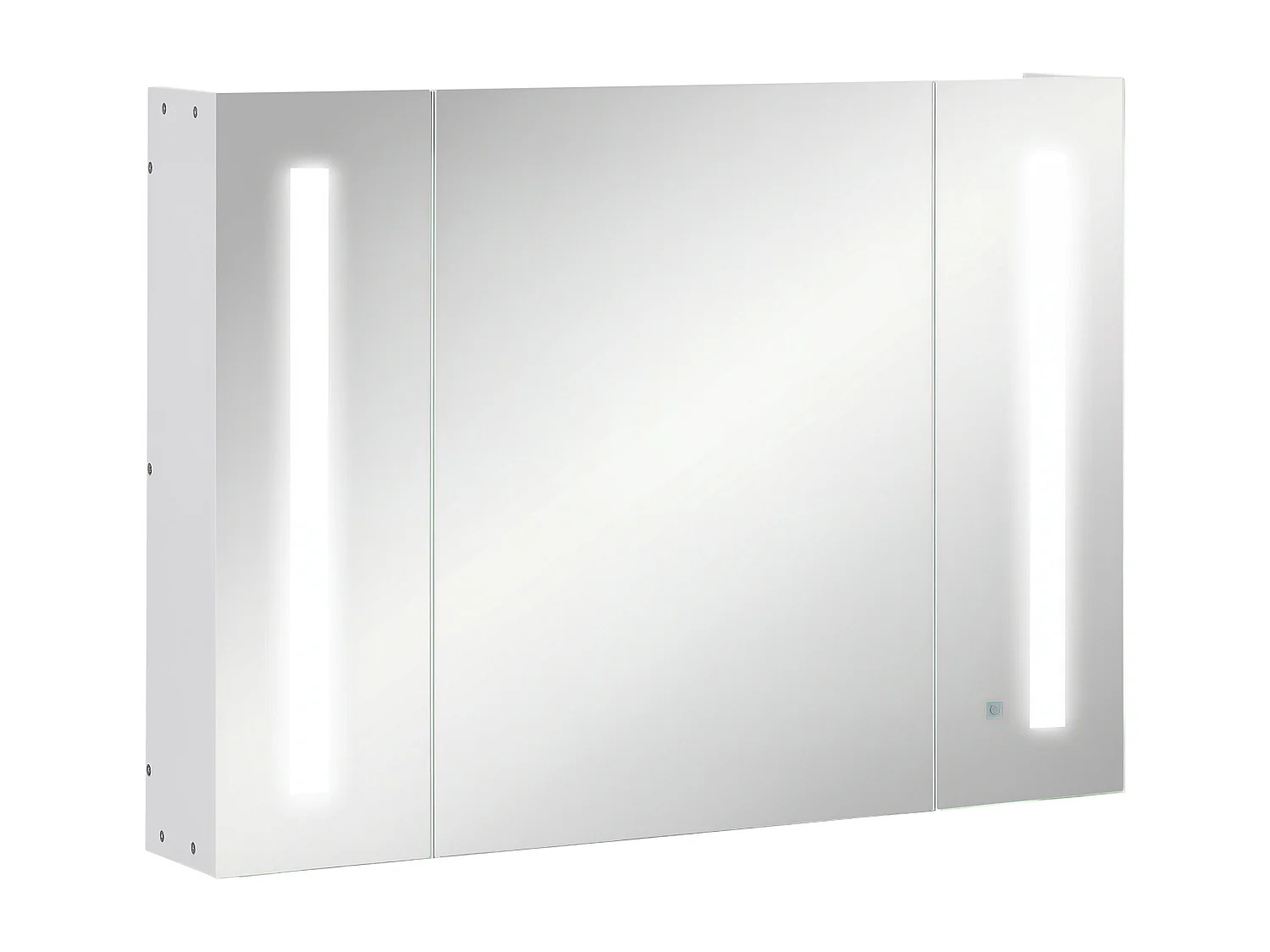 Specchio da bagno con 3 armadietti 3 ripiani e luce led bianco