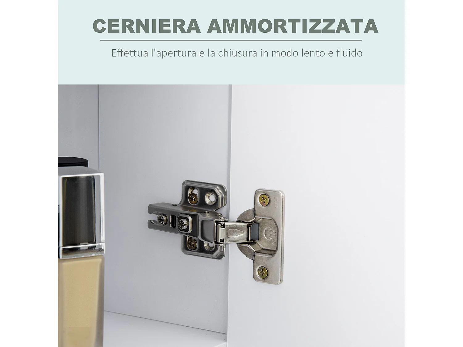 Specchio da bagno con 3 armadietti 3 ripiani e luce led bianco