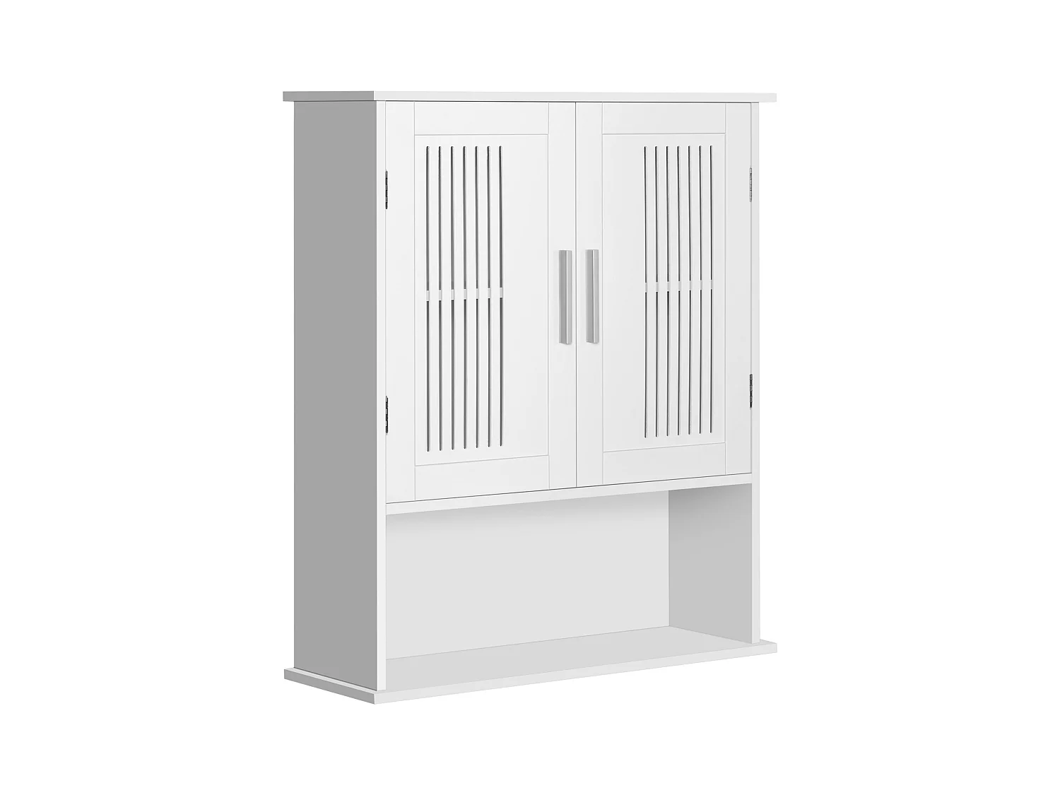 Mobiletto da bagno a muro con armadietto e ripiano bianco