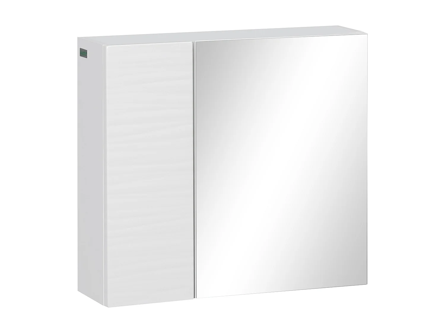 Armadio a specchio da bagno in truciolato e vetro 4 ripiani