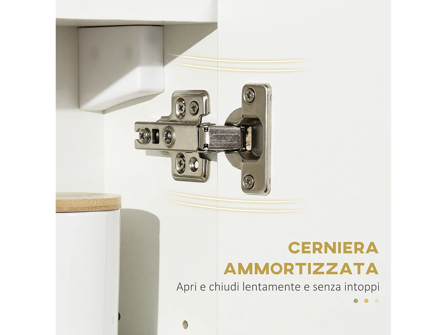 Armadio a specchio da bagno in truciolato e vetro 4 ripiani