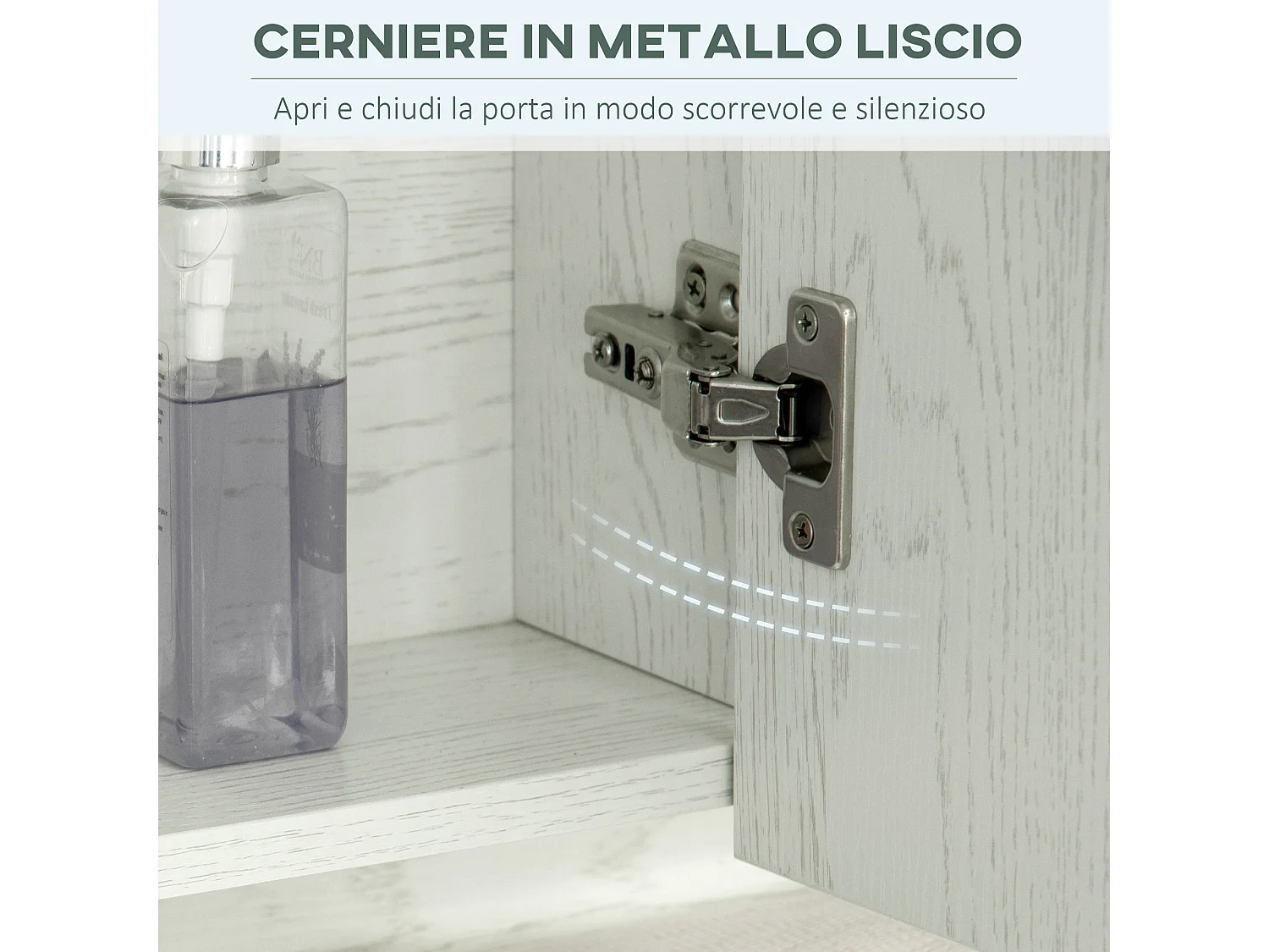 Armadietto a specchio ripiani regolabili 3 porte e credenze