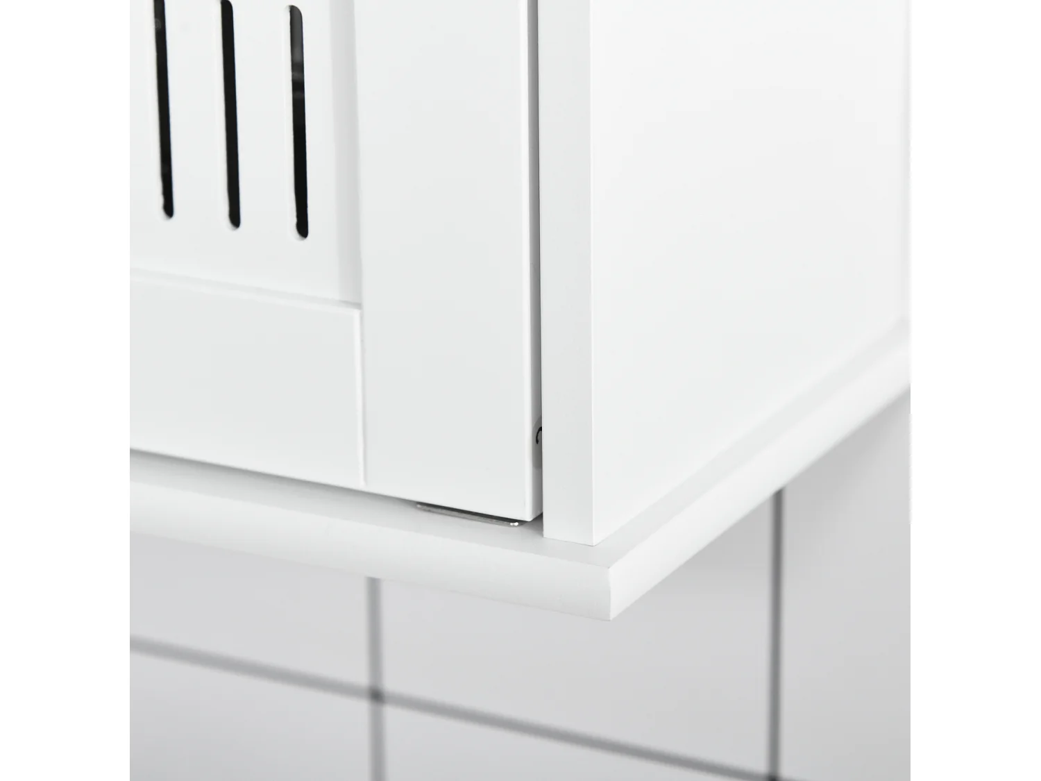 Mobiletto bagno pensile antine a specchio 55x17.5x60cm bianco