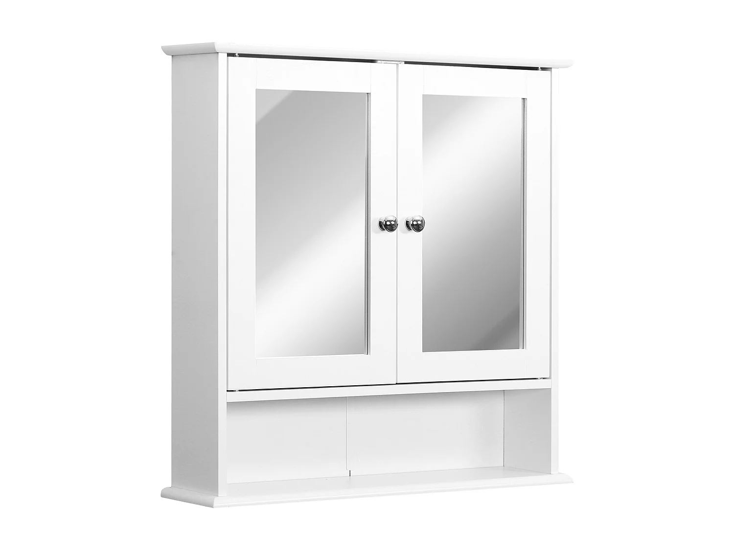 Mobiletto armadietto a muro con specchio da bagno cucina in mdf bianco