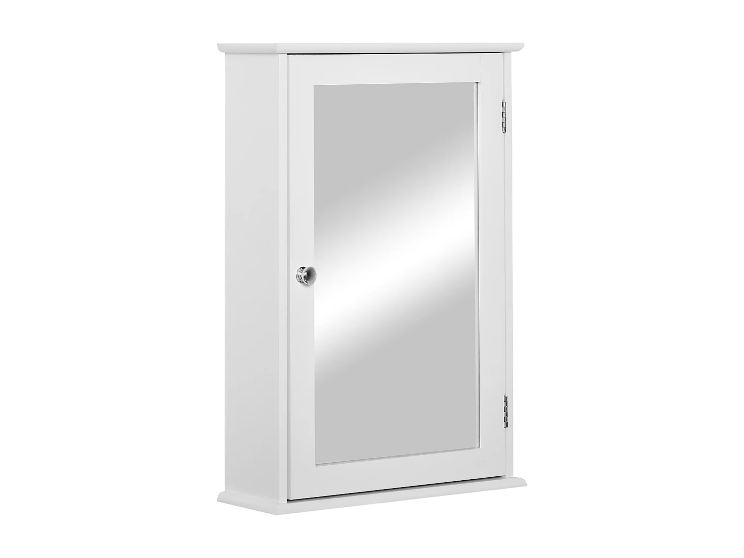 Mobiletto bagno pensile con specchio 41x14x60cm legno bianco