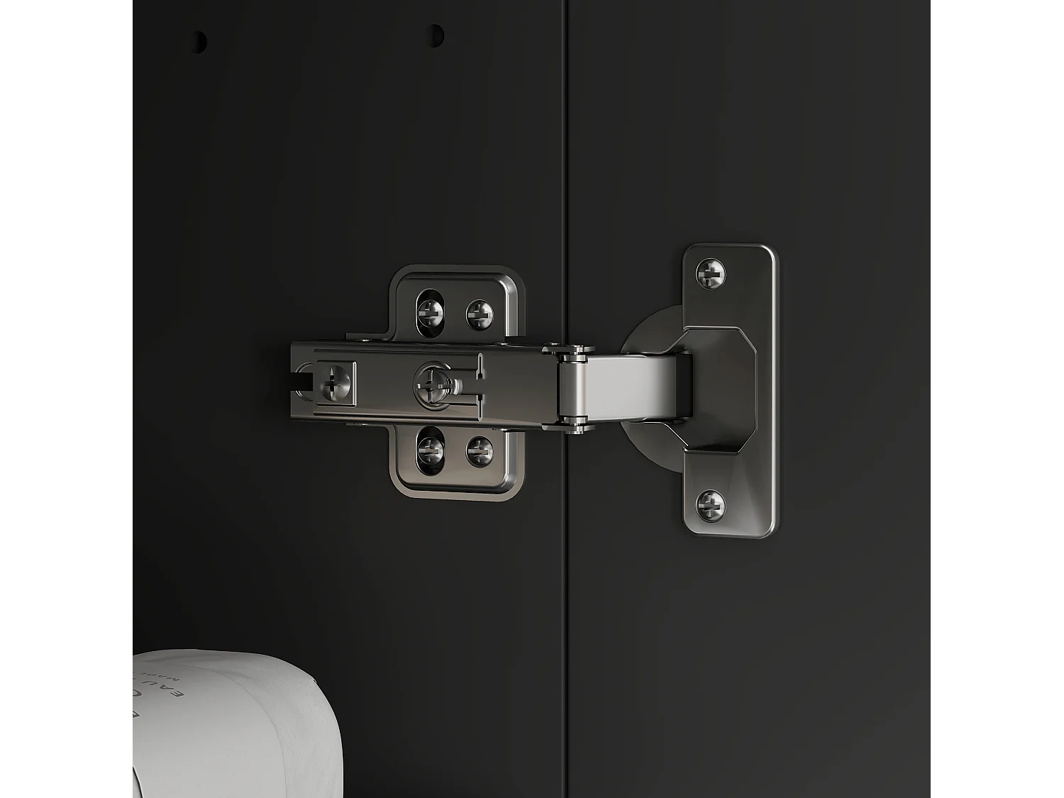 Pensile bagno a 2 ante con specchio e ripiani in mdf nero