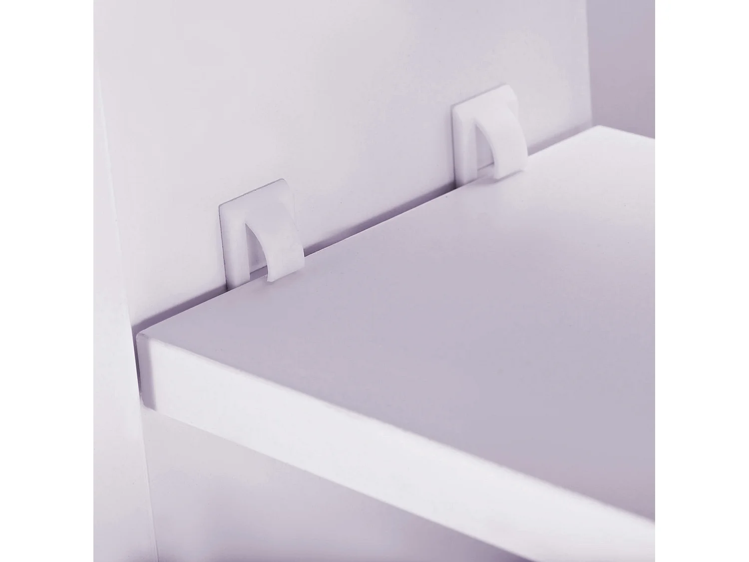 Specchiera per il bagno a 2 ante con 3 ripiani interni in legno bianco